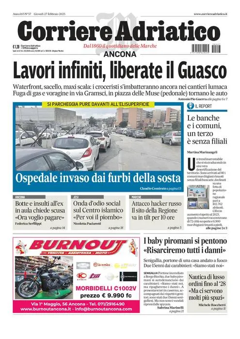 Prima-pagina-corriere adriatico-edizione-di-oggi-27-02-2025